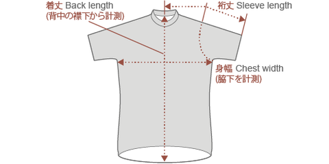 Actual size of short sleeve product