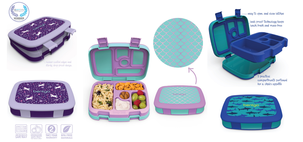 One Bentgo Fresh and One Bentgo Kids Lunch Box (Mermaid)