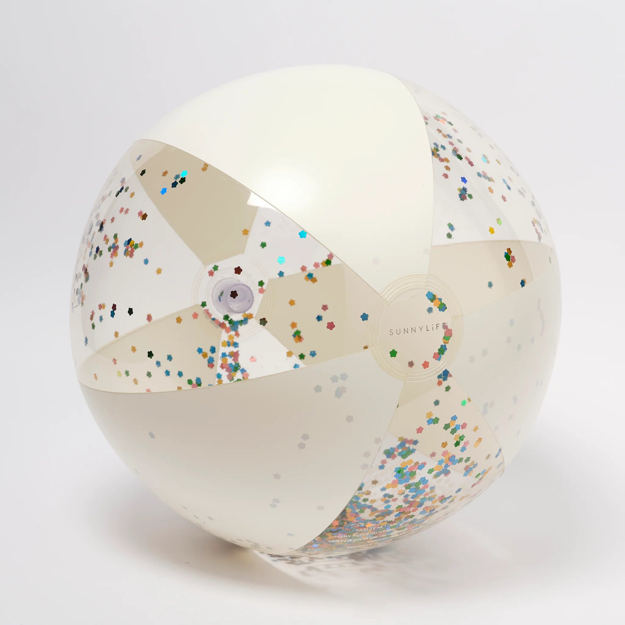 INFLATABLE BEACH BALL COTTON CANDY GLITTER