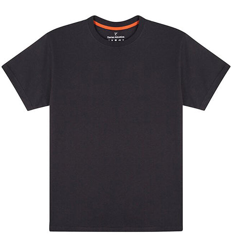 Mens Tailor's Tee in Midnight Blue premium cotton | front detail | Xavier Athletica