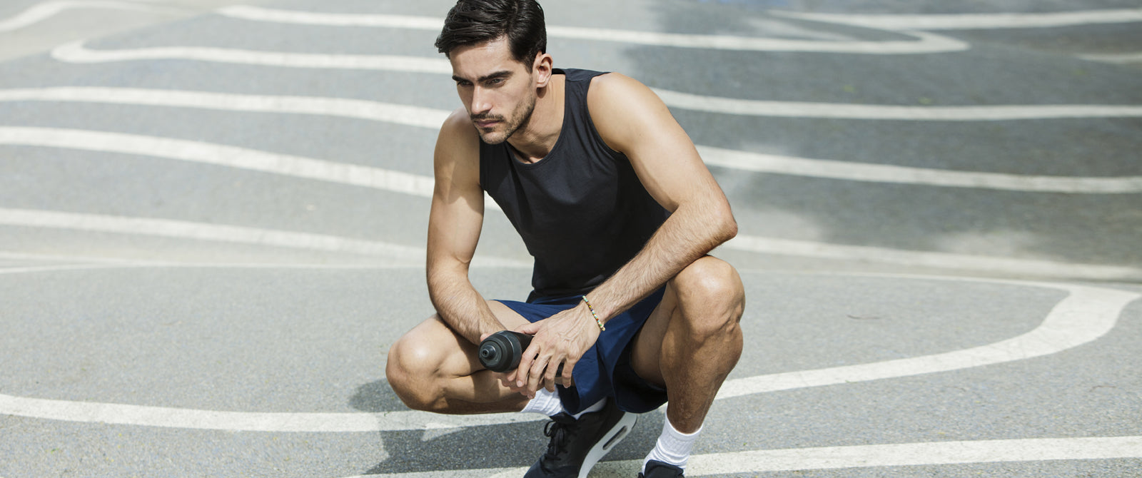 Mens Workout Vest in black carbon finish premium cotton | Xavier Athletica