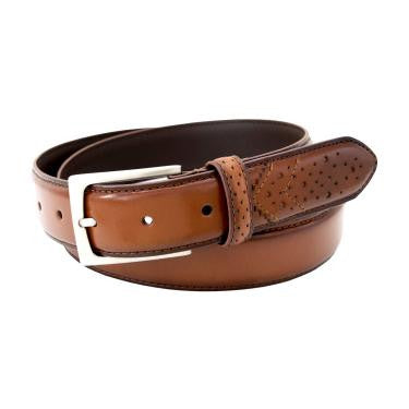 Brown Pebble Grain Leather Belt