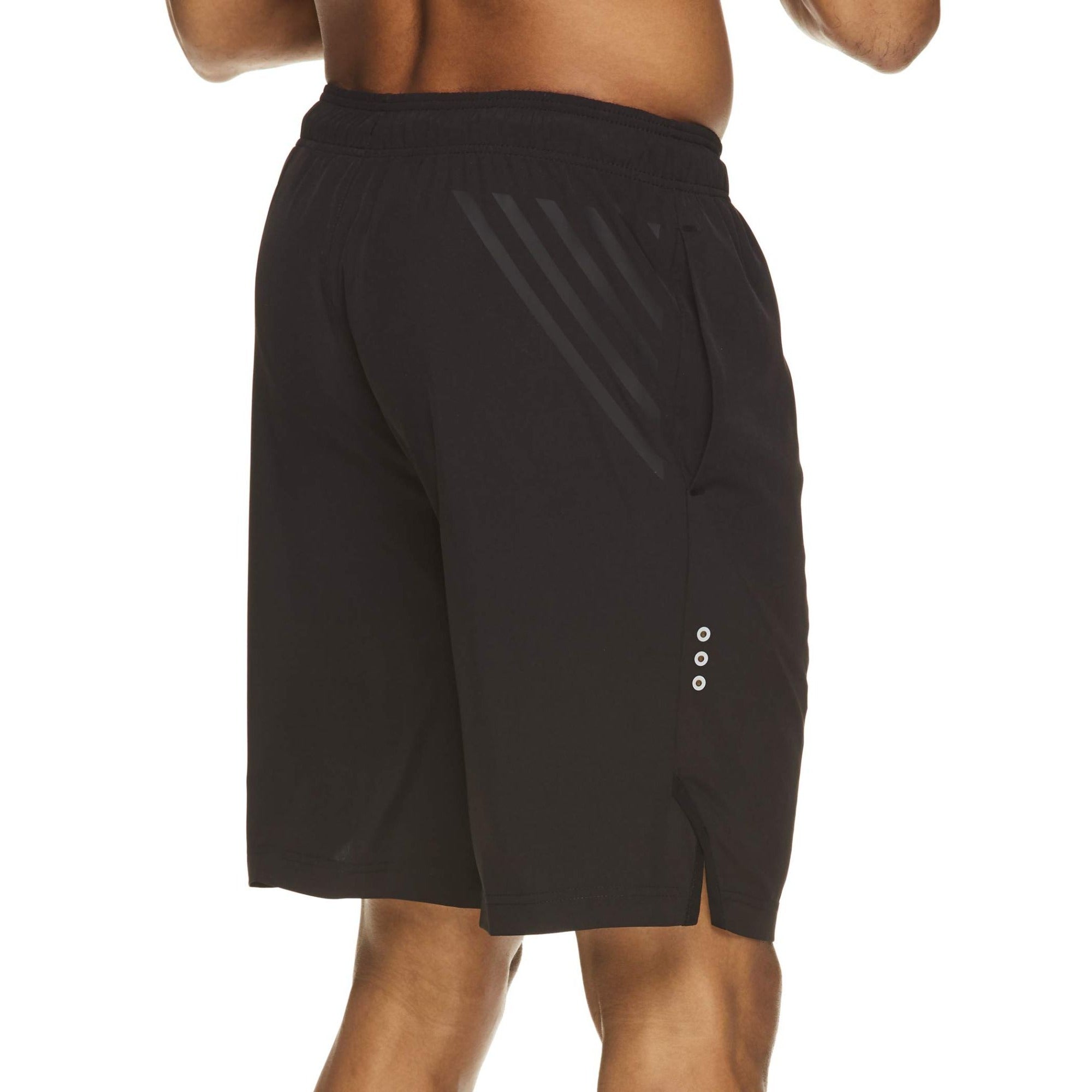 Reebok Men's Lightweight Workout Gym & Running Shorts w/Elastic Drawstring Waistband & Pockets Black(LARGE)