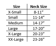 Moose Wears Catarina Collar Sizing Chart