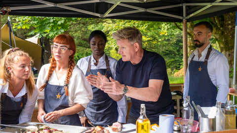 Photo of gordon shouting at future food stars from episode one, Hebe is looking busy haha - boochacha