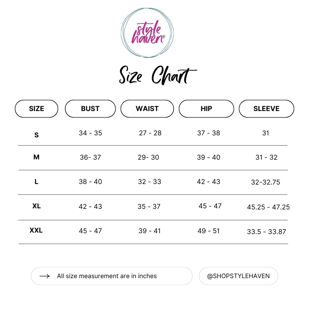 Sizing chart