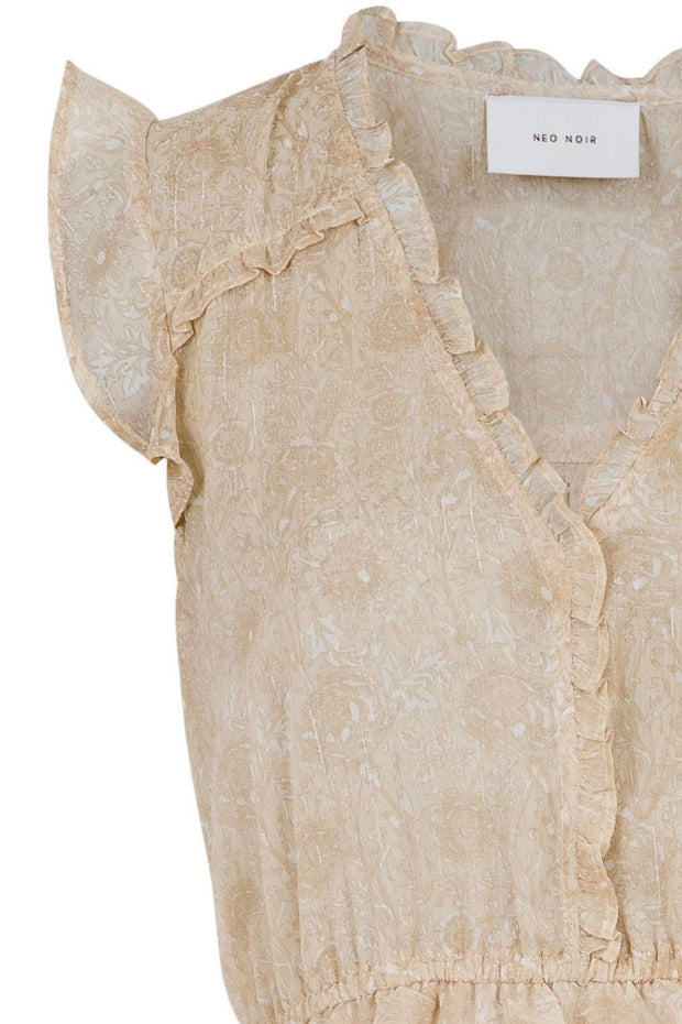 Selma Wallpaper Dress | Beige | Kjole fra Noir Lisen.dk