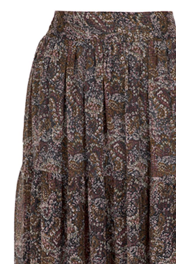 Lissa Winter Skirt | Winter | Maxi nederdel med blomsterp – Lisen.dk