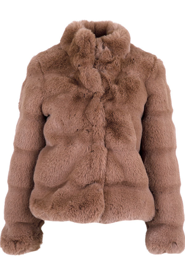 rent mild Hysterisk Caja Faux Fur Jacket | Dusty Taupe | Jakke fra Neo Noir – Lisen.dk