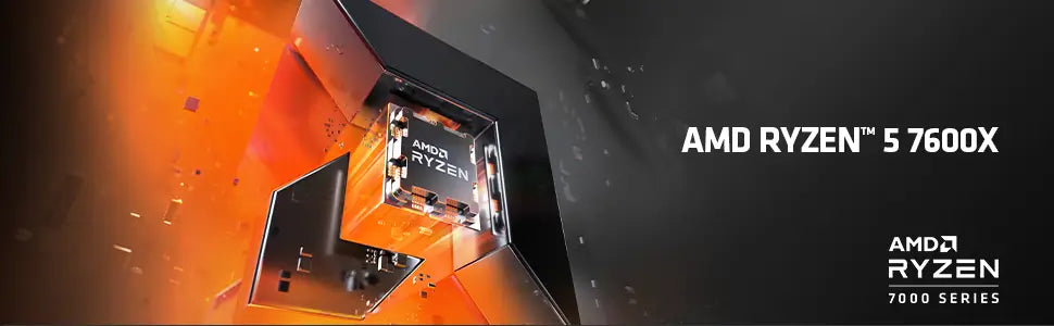 AMD Ryzen 5 7600X Desktop Processor Box, 5.3GHz (Max Boost Clock) & 4.7GHz (Base Clock), 6-Core, AM5, 12 Threads, TSMC 5nm FinFET