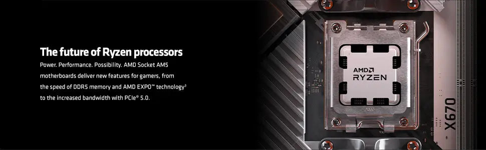 AMD Ryzen 5 7600X Desktop Processor Box, 5.3GHz (Max Boost Clock) & 4.7GHz (Base Clock), 6-Core, AM5, 12 Threads, TSMC 5nm FinFET