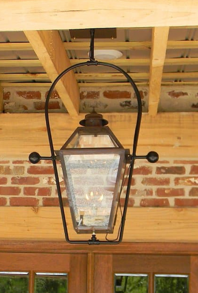 Tradd Street Yoke Mounted Hanging Copper Gas or Electric Lantern