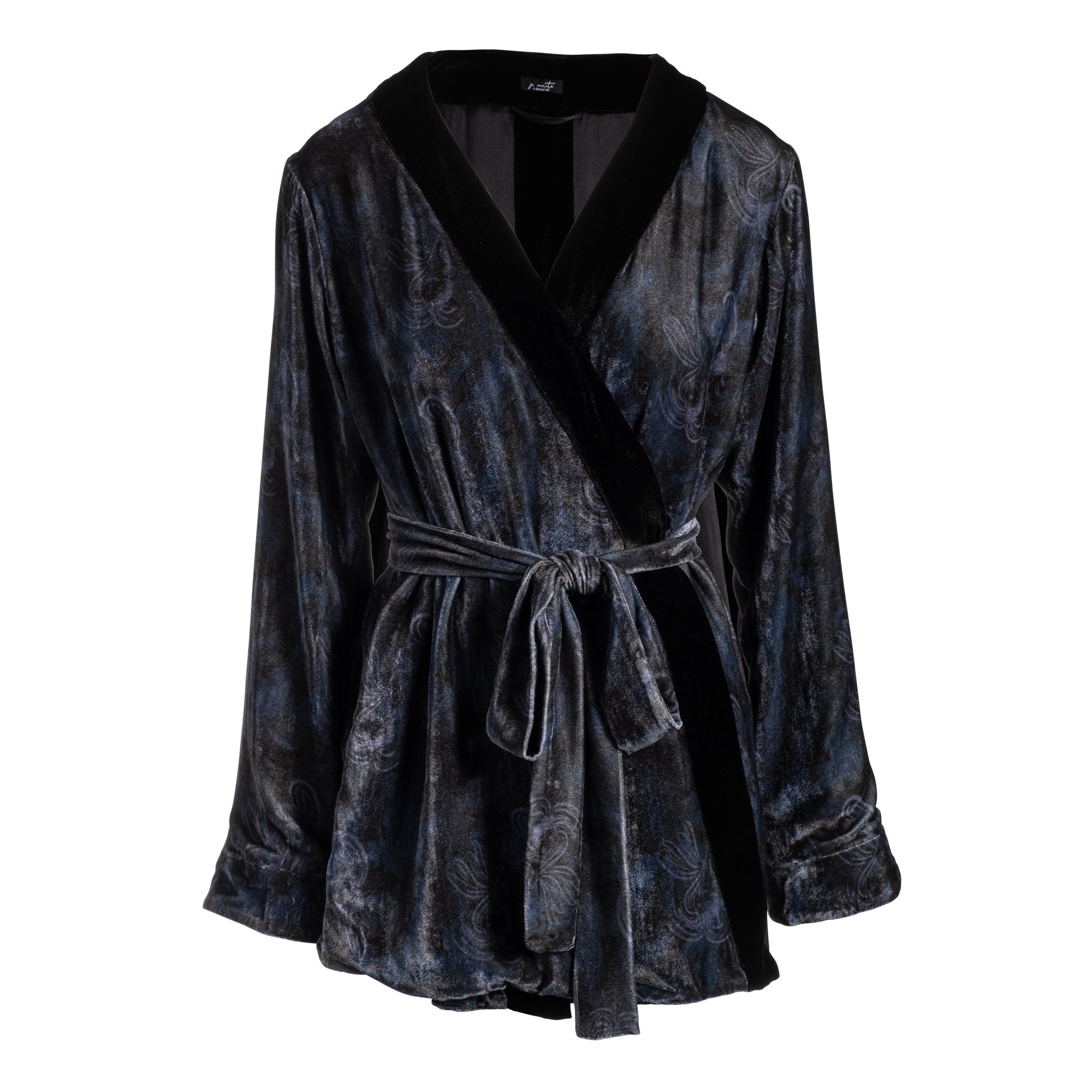 silk velvet short robe in noire – je mérite (i deserve)