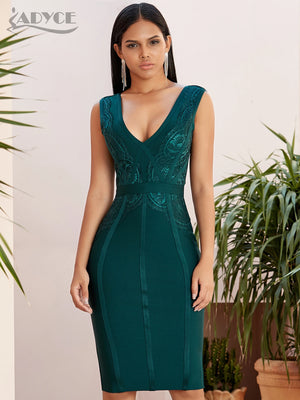 New Summer Sexy Sleeveless Lace V Neck Club Celebrity Vestidos - healthyfitandwellnessstore