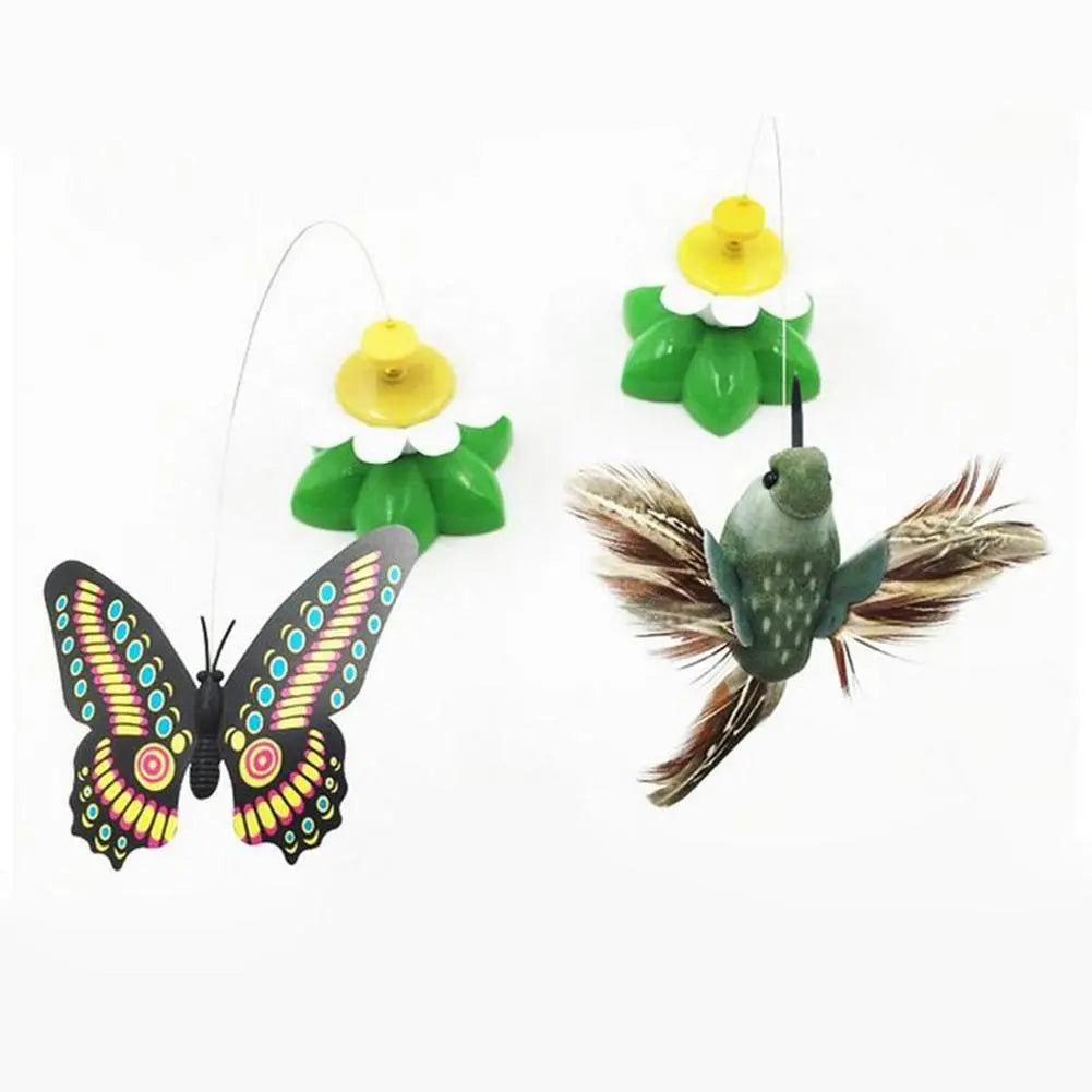 Interactive Cat Toy Rotating Flying Butterfly or Hummingbird