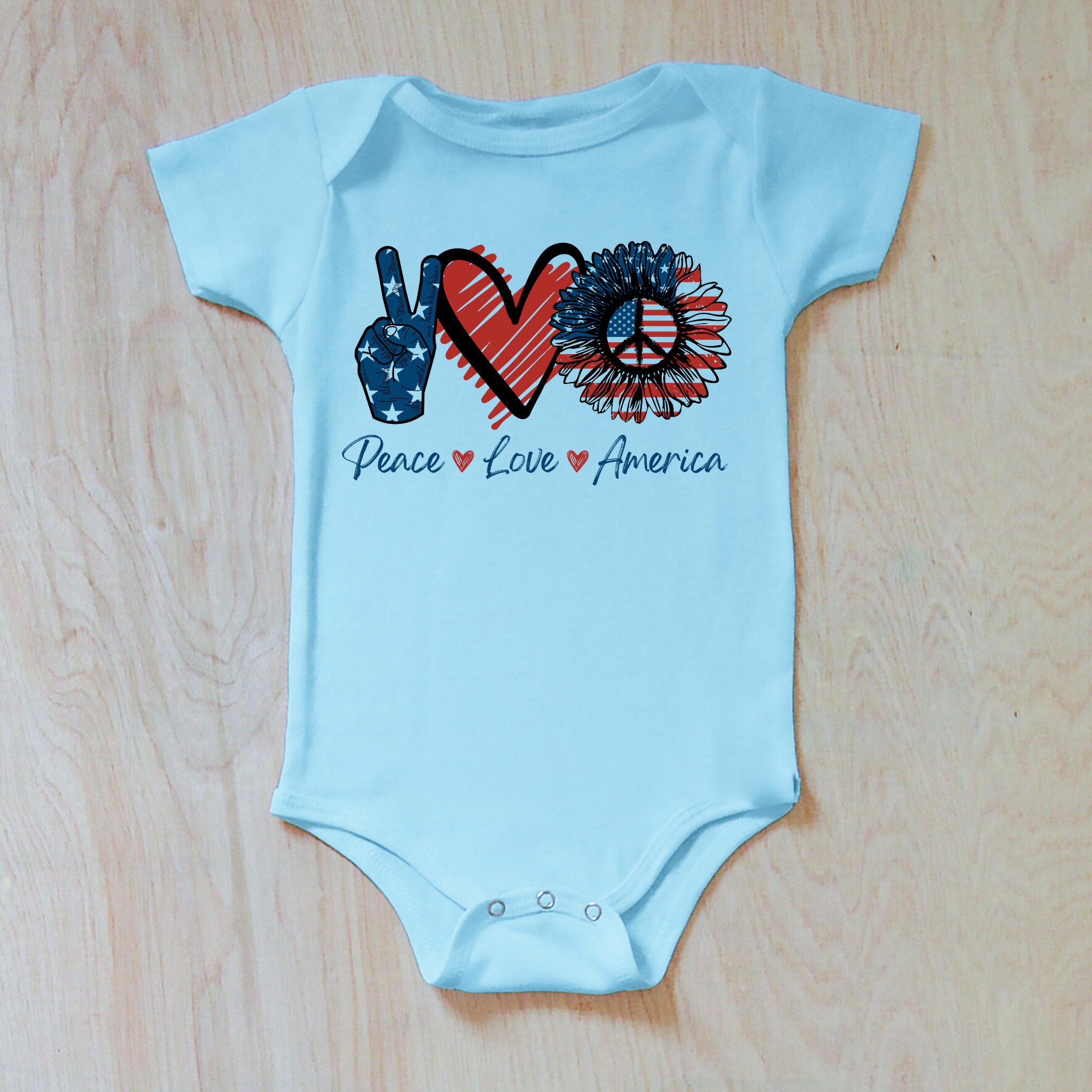 Polish American Flag Hearts Baby Onesie (Long Sleeves)