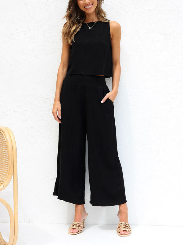 Eva - Gilet sans manches et pantalon large - Élégant et confortable