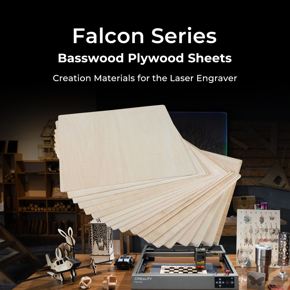 8*8*1/8'' Laser Module Basswood Plywood Sheets - CrealityFalcon