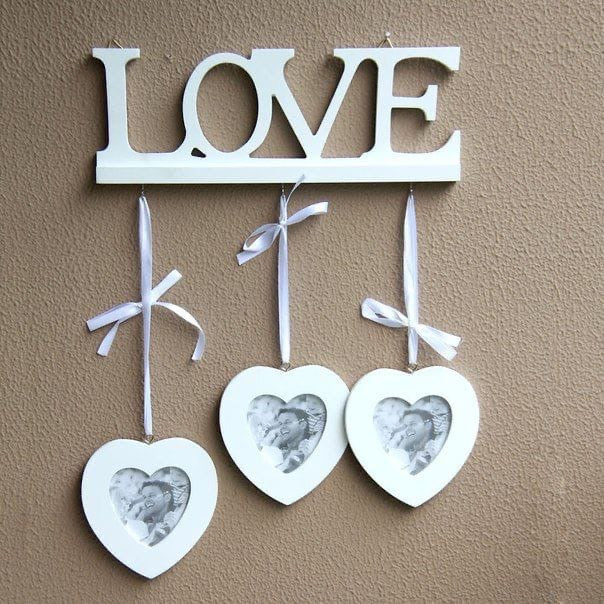 Love Heart Wall Hanging Photo Frames