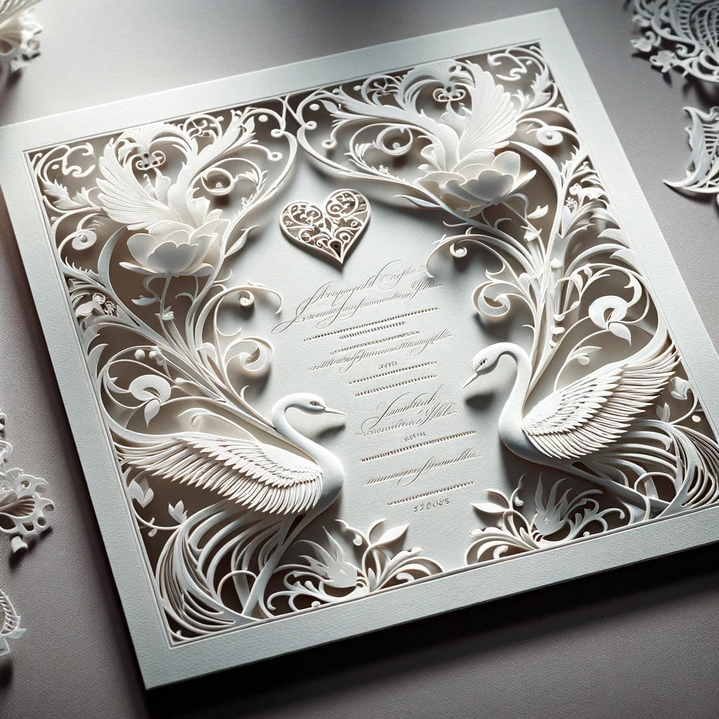 laser cut paper Intricate Wedding Invitations
