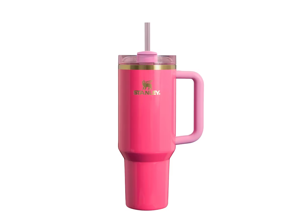 Stanley Flowstate Quencher 30oz Tumbler Sizzling Pink in Stainless