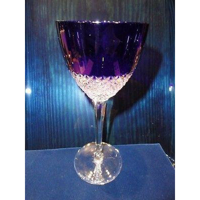 Faberge Crystal Cobalt Purple  Goblet Glass without Faberge Box