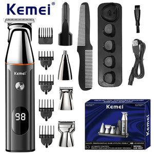 Manscaper Pubic Hair Trimmer 5 in 1 Professional Lcd Digital Display Men'S Hair Clipper - Vauguste Empire  - Nose Clippers For Men