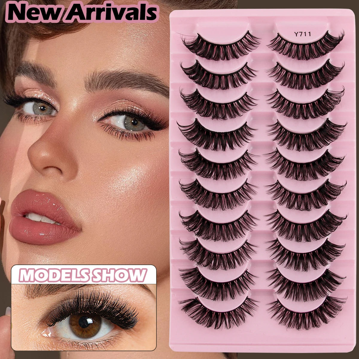 3/5/10 Pairs Fluffy Mink Lashes 3D Mink Lashes Fluffy Volume Mink False Eyelashes Cruelty Free Wispy Lashes Makeup Cilios