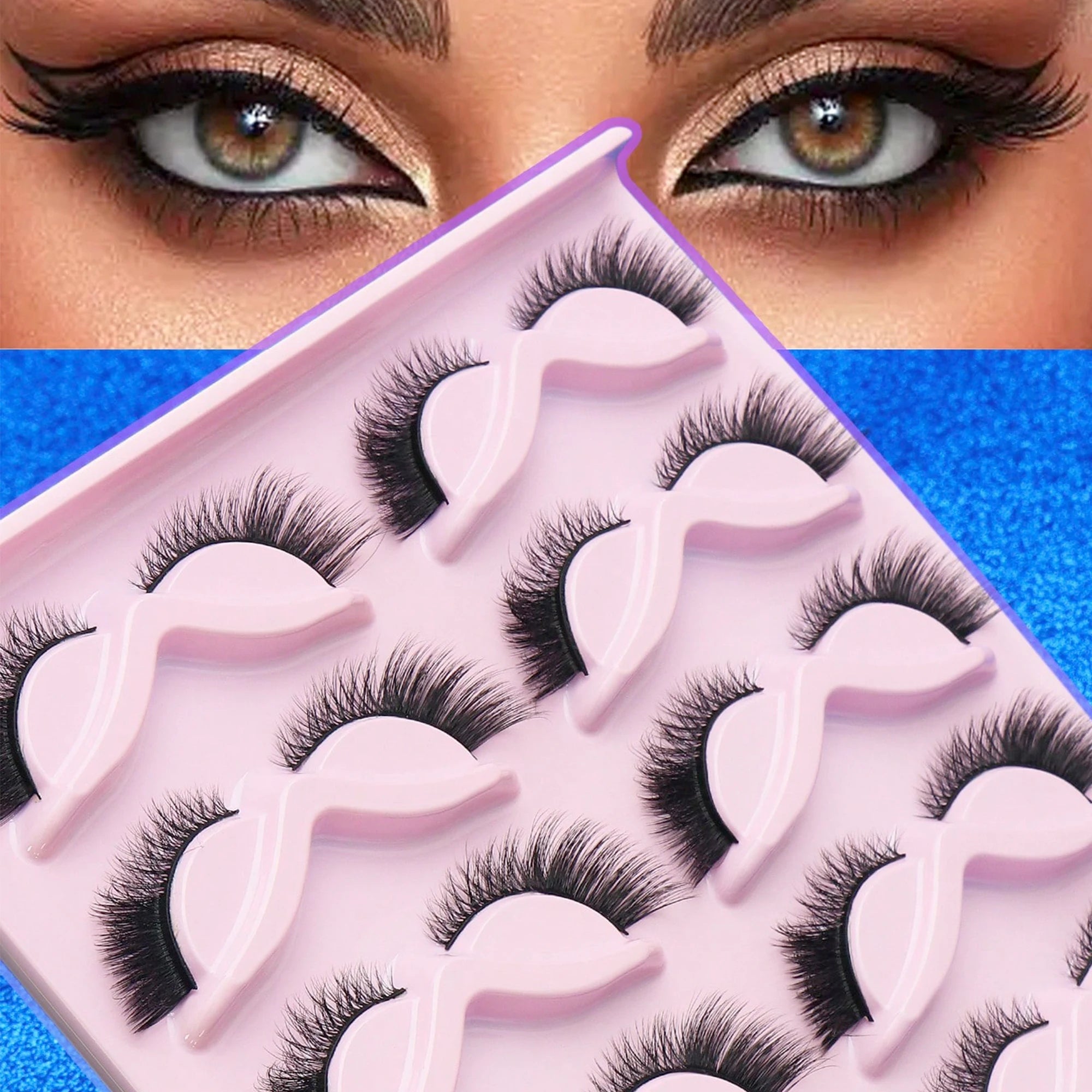 3D Cat Eye Lashes Reusable False Eyelashes Wispy Fake Eyelash Extension Thick Handmade Faux Mink Lashes Makeup Tools maquiagem