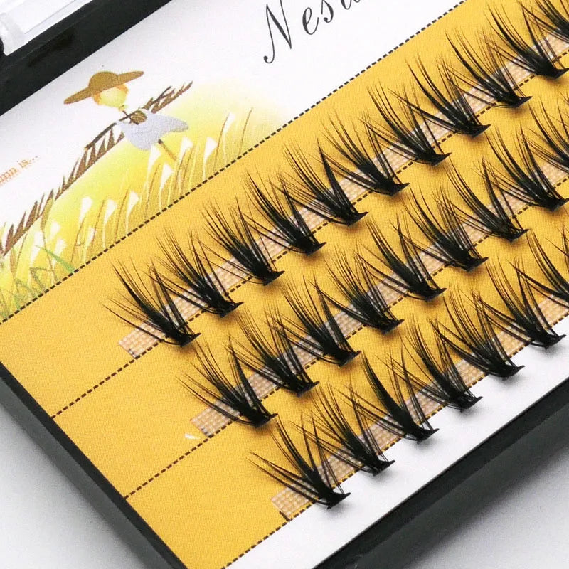 1 box of 60 bundles false eyelashes, 20D/30D natural Clusters Eyelash Extensions ，3D Russian Volume Individual eyelashes Cilia