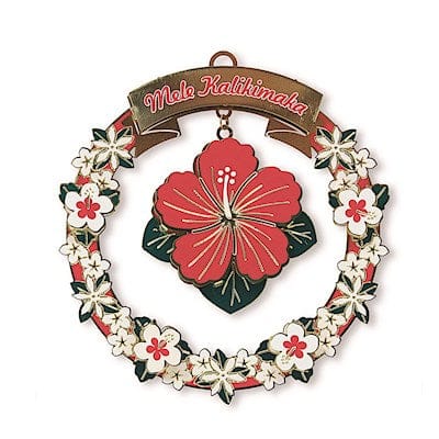 MELE HIBISCUS METAL DIE-CUT COLLECTIBLE ORNAMENT - 13239