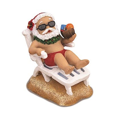 HAND PAINTED ORNAMENT BEACH CHAIR SANTA - 13657