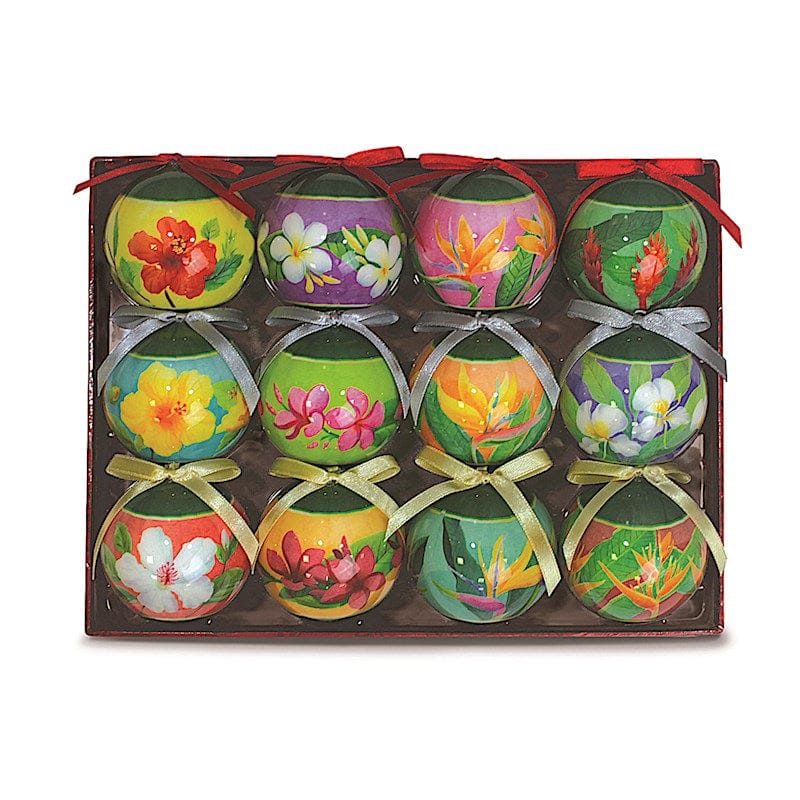 HOLIDAY FLORALS 12-PACK PAPER BALL ORNAMENT - 15312