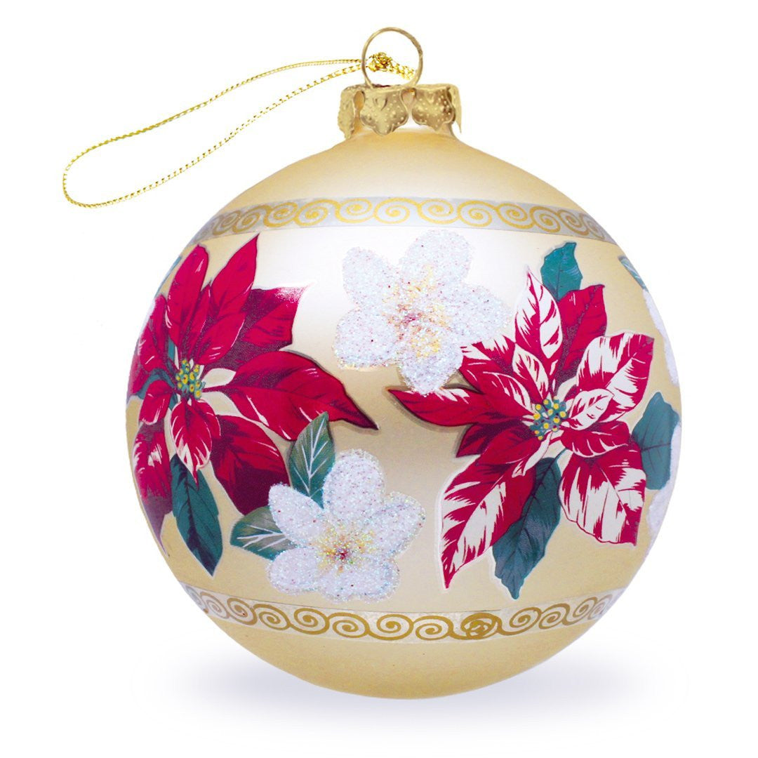 Festive Plumeria Glass Ornament - 13816
