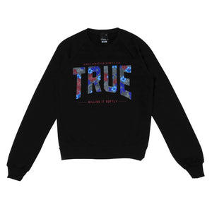 Womens True Floral 2 Crewneck Sweatshirt Black – Shop True Clothing