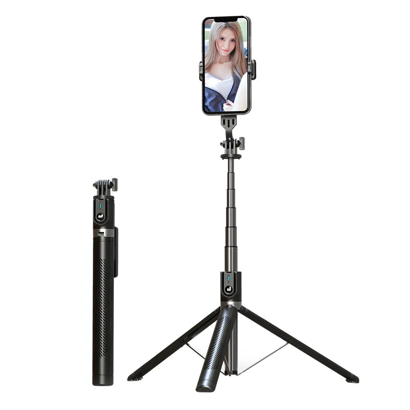 New Arrival 1.75m Long Wireless Remote Mini Extendable 4 in 1 Selfie Stick 360 Rotation Phone Stand Holder Selfie Stick Tripod