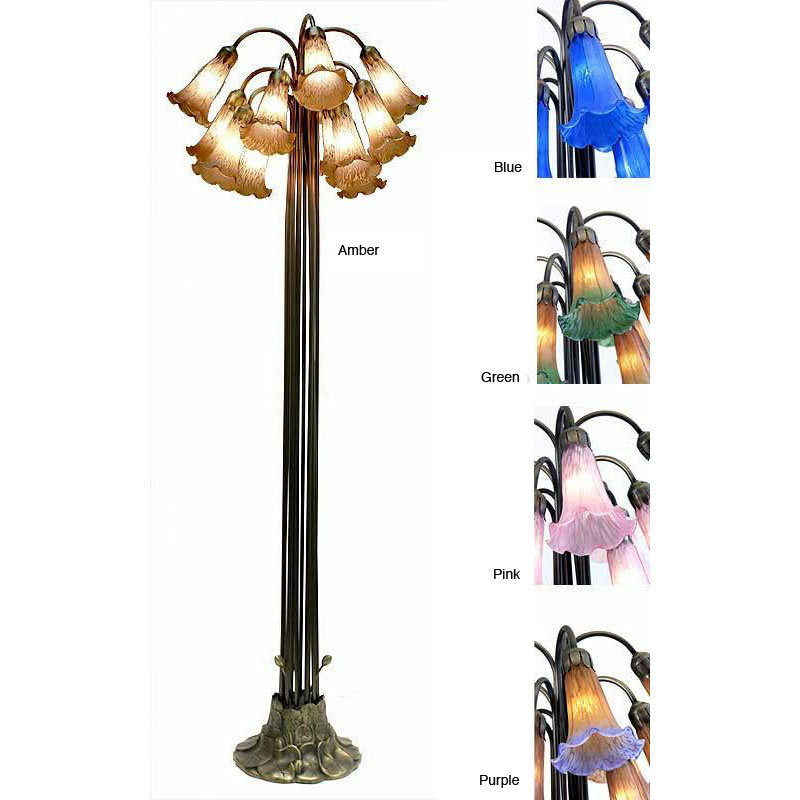 Tiffany-style Lily Bronze/ Amber Floor Lamp