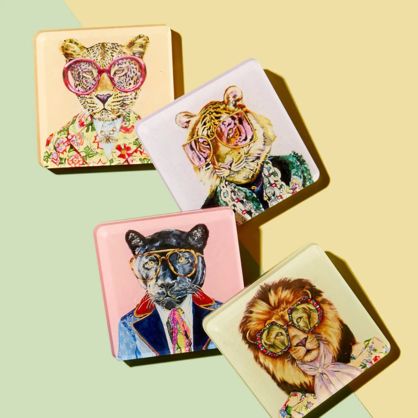 Big Cats Set of 4 Coasters