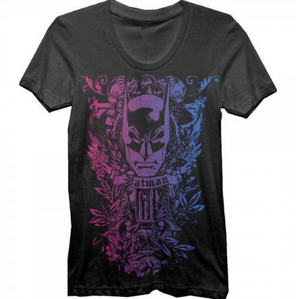 Batman: Pink and Blue Print Juniors T-Shirt – First Person Clothing