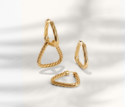 loulou triangle hoop earrings