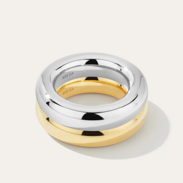 bella two tone mixed metal rings