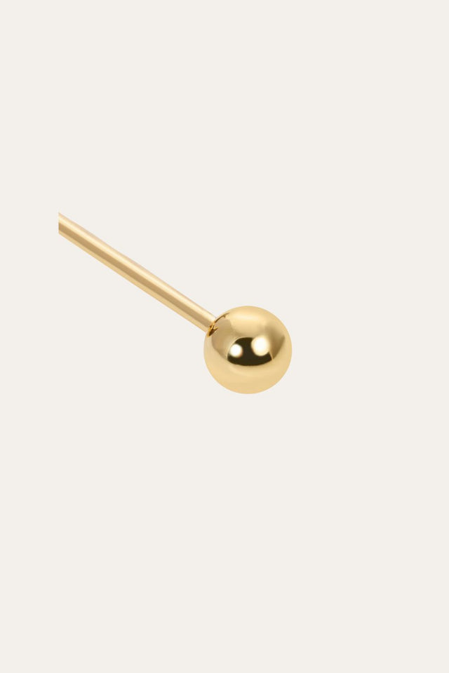 Marquise Fan lapis gold vermeil stud (ball screw)