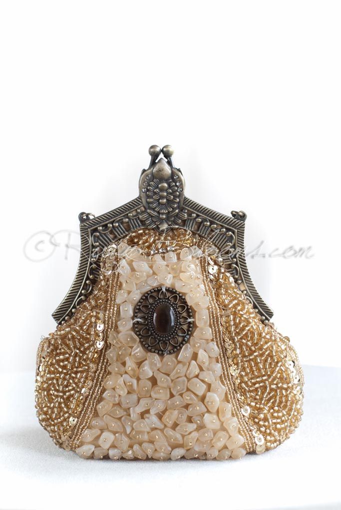 SHUBHAMS Female Clutch Bag Art deco Metal Box clutch bag Zardosi  embroidered, Size: 6 By 4