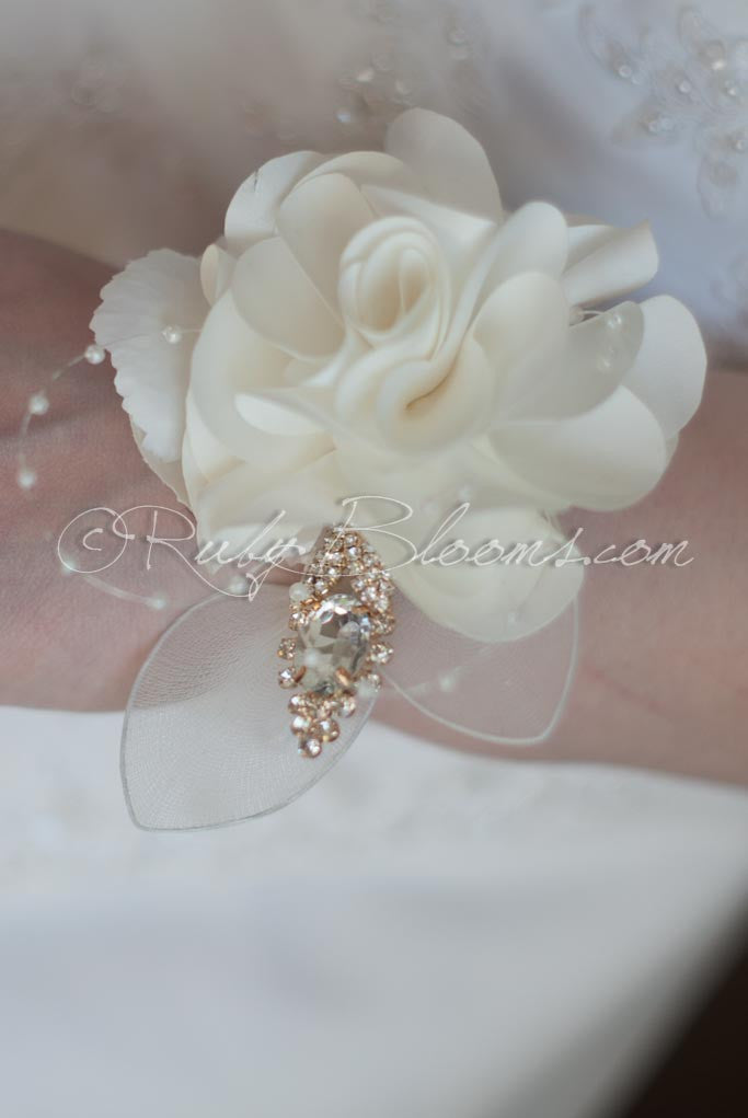 gold wrist corsage bracelet