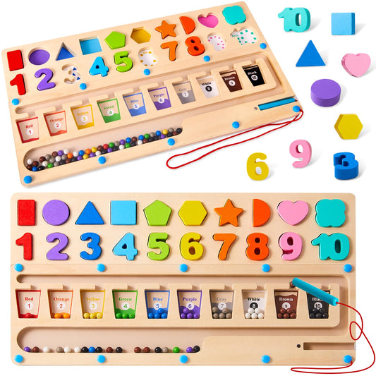 AZEN Montessori Toys for 1 2 3 Year Old Boys Girls, Sensory Toys for  Toddlers 1-3, Wooden Sorting & Stacking Toys, Toddler Learning Shape Sorter