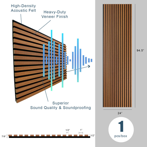 Antique Maple Acoustic Slat Wood Paneling for Soundproofing Walls - Wi –