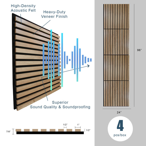 light walnut acoustic slat wood paneling