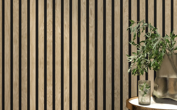 Light Walnut Acoustic Slat Wood Panels for Walls and Ceilings