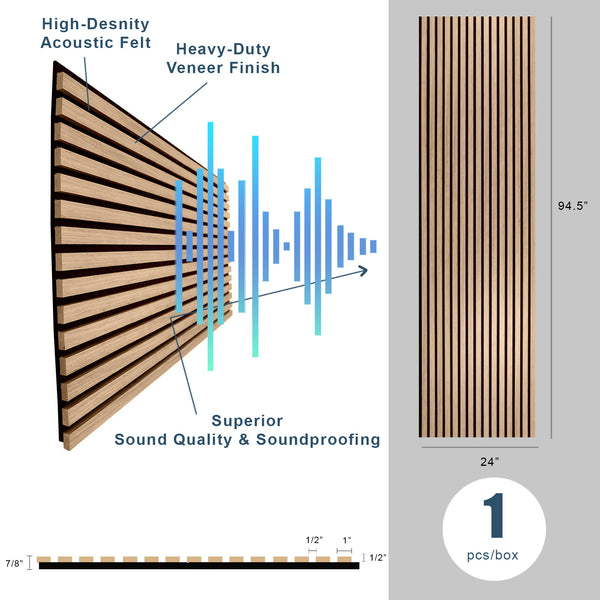 Light Walnut Acoustic Slat Wood Paneling for Soundproofing Walls