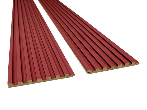 Red Slat Wood Panels for Walls